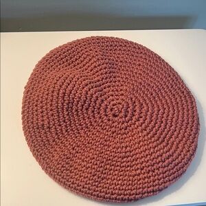 Handmade Light Raspberry Crochet Beret in